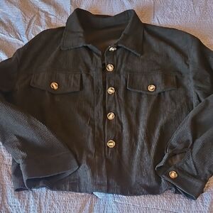 SHEIN Black Corduroy Jacket